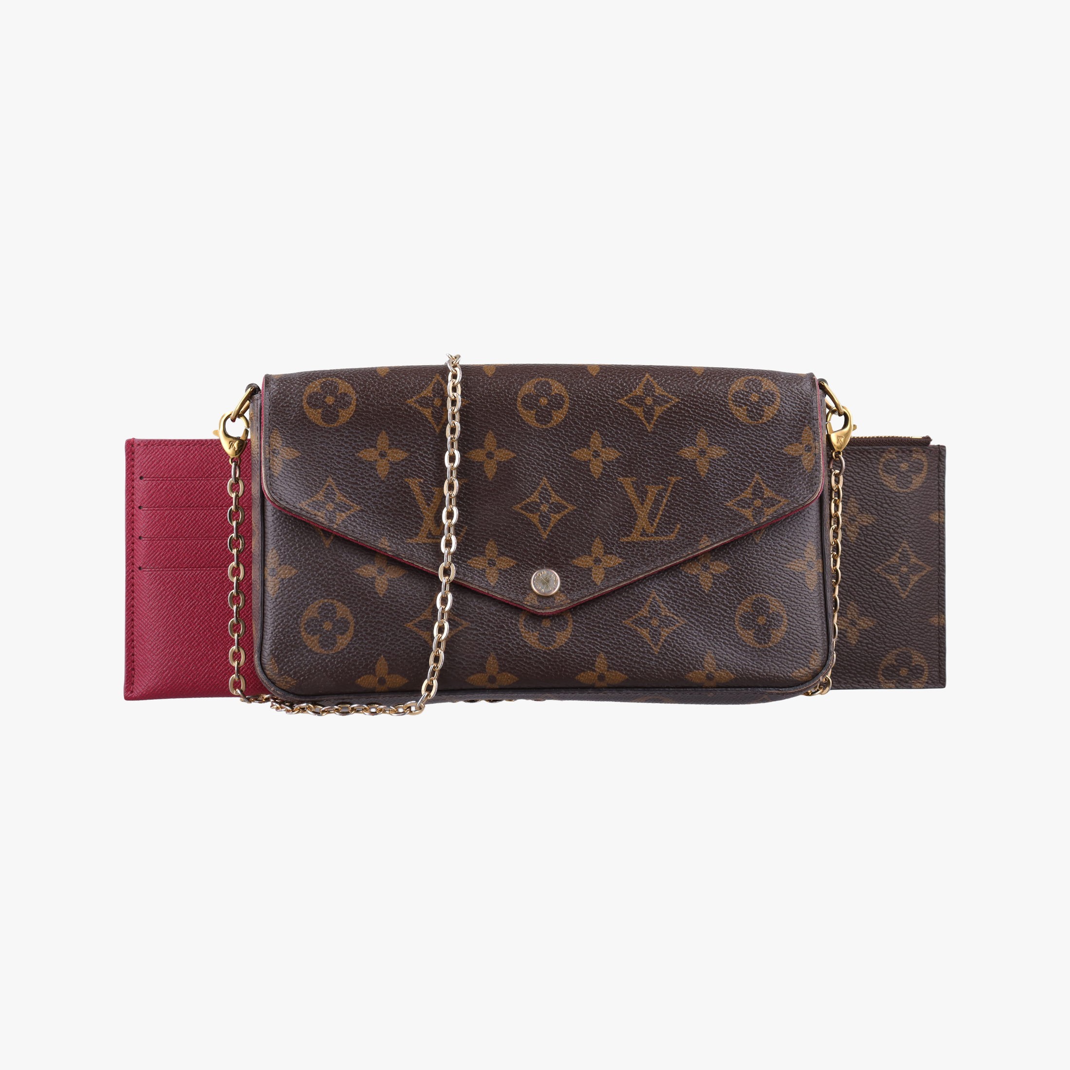 【中古】ルイヴィトンLouis Vuittonポシェット フェリシー モノグラム/ブラウン モノグラ ...