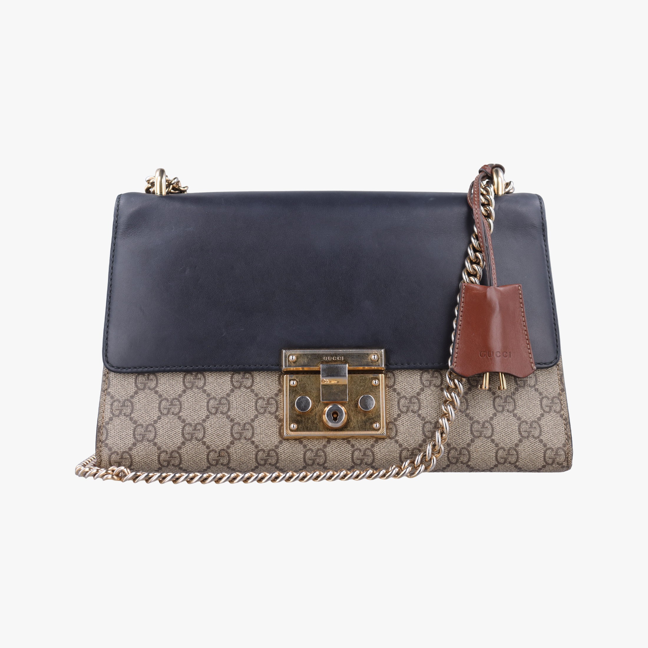 Rakuten - 【中古】グッチGucciパドロック ブラック×マルチ PVCコーティングキャンバス×レザー 409486 E019332444