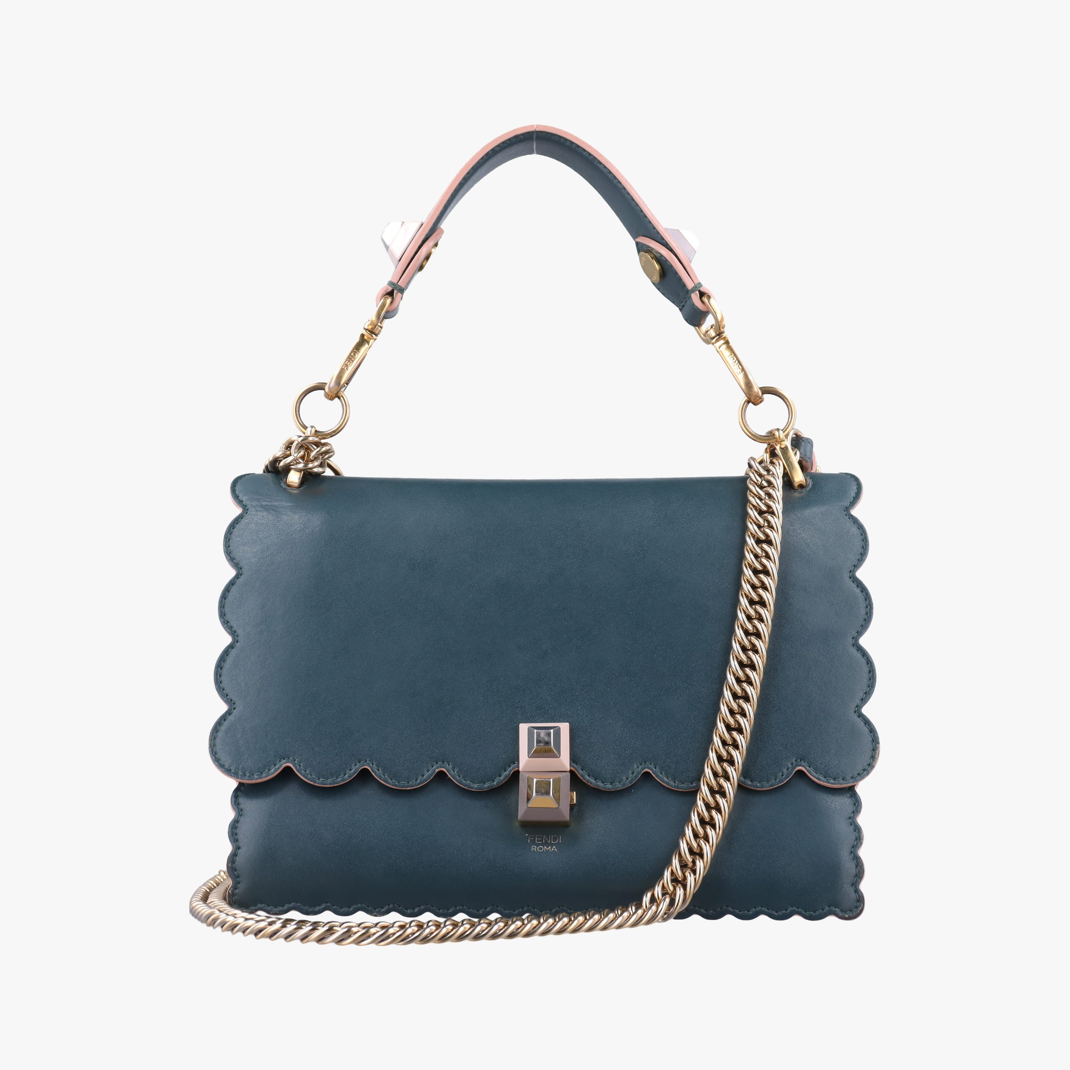 FENDI - 【中古】フェンディFendiキャナイ グリーン レザー 8BT283 8BT283 A18Q 189-8241