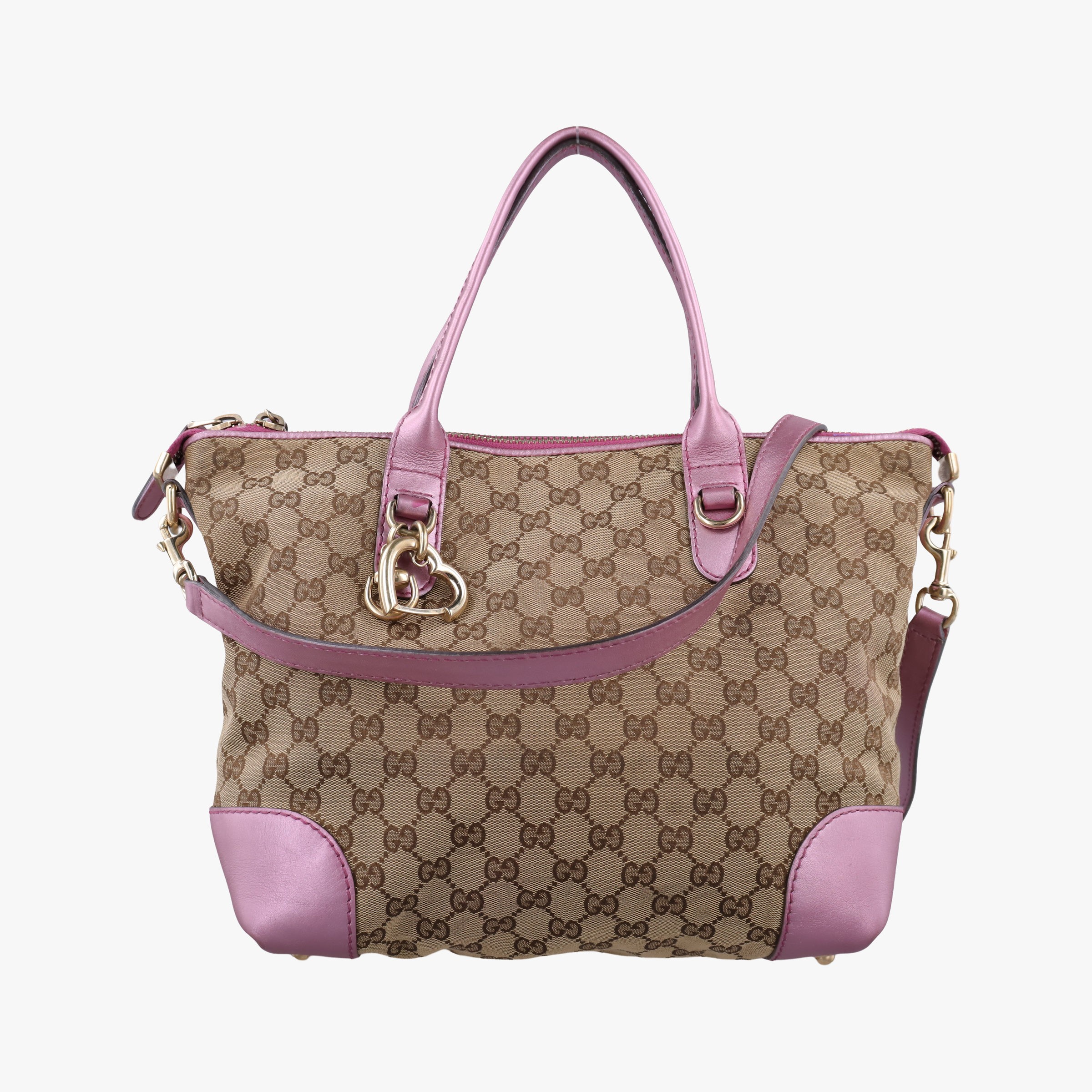 乐天商城 - 【中古】グッチGucciハートビット チャーム ブラウン×ローズ レザー×キャンバス 269957 H011341802