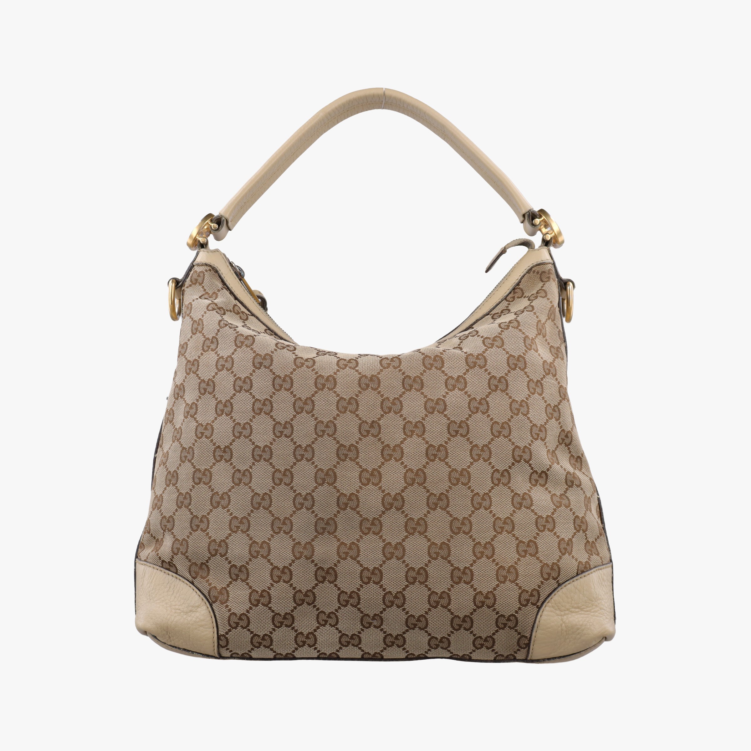 Rakuten - 【中古】グッチGucciミス GG ホーボー ベージュ×ホワイト キャンバス×レザー 326514 E016216438