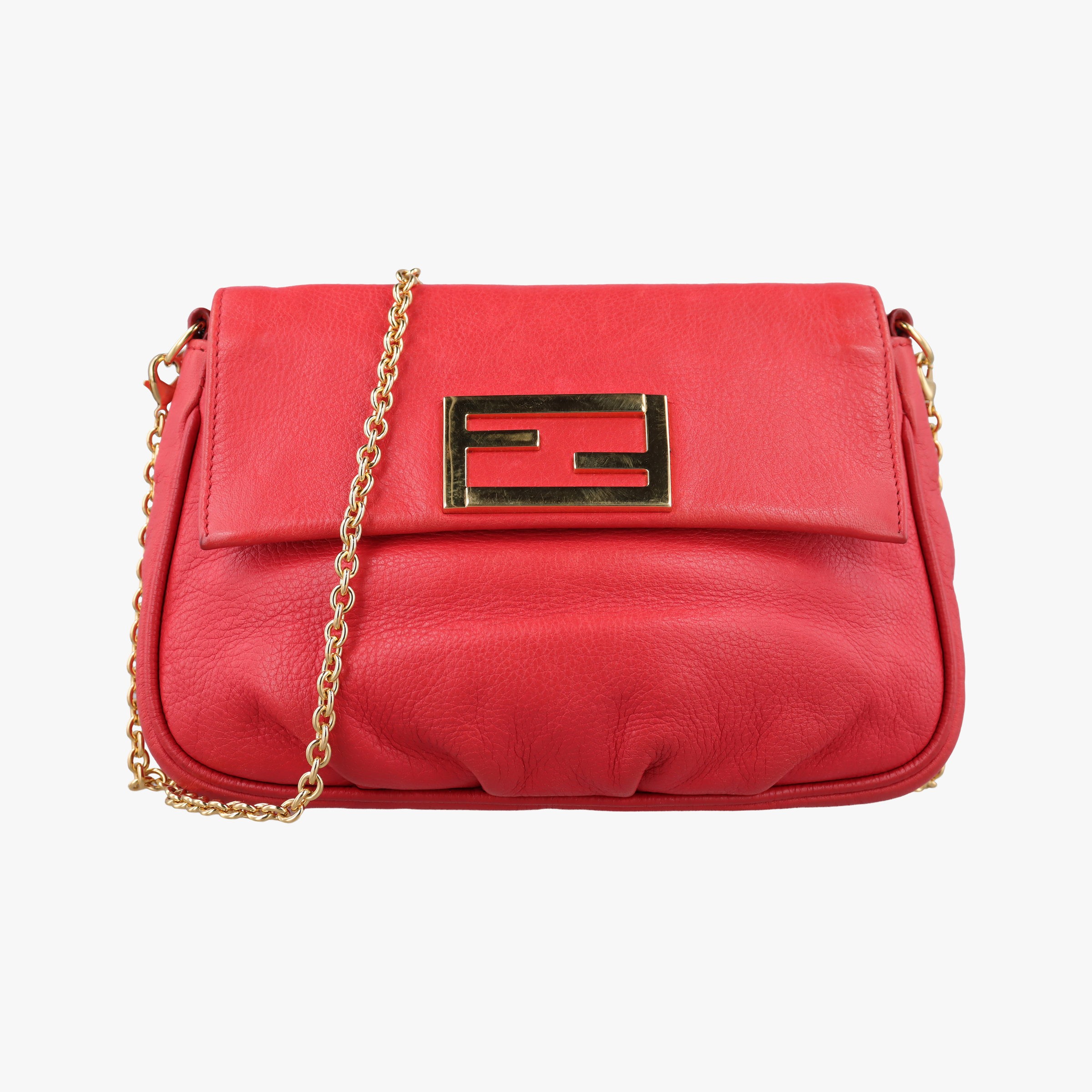 FENDI - 【中古】フェンディFendiフェンディスタ ポシェット レッド レザー 8M0276 8M0276-ANG-128-2566
