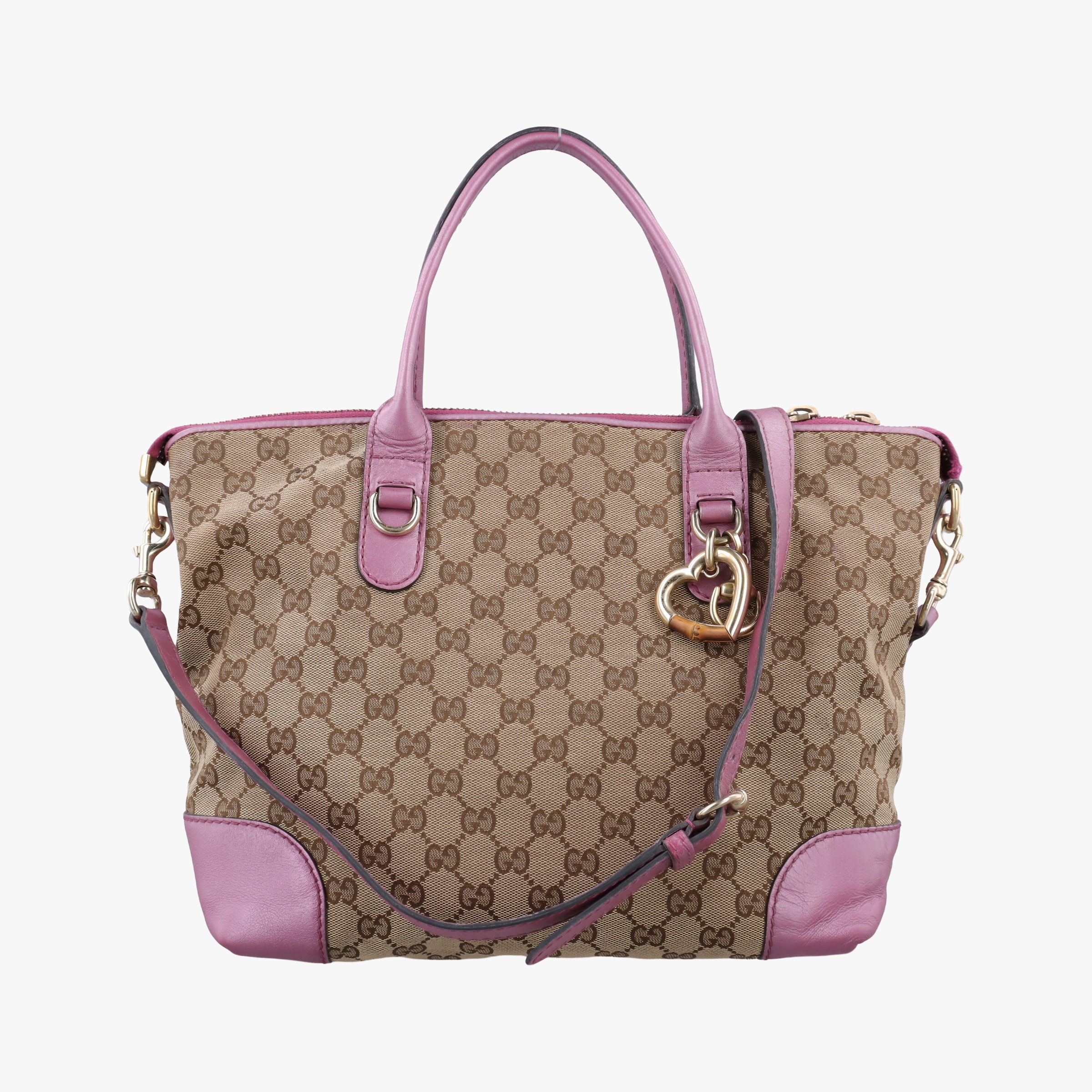 GUCCI - 【6/5限定★3%OFF＆P3倍】グッチGucciグッチシマ ハートビット ブラウン × パープル キャンバス×レザー 269957 F010790027