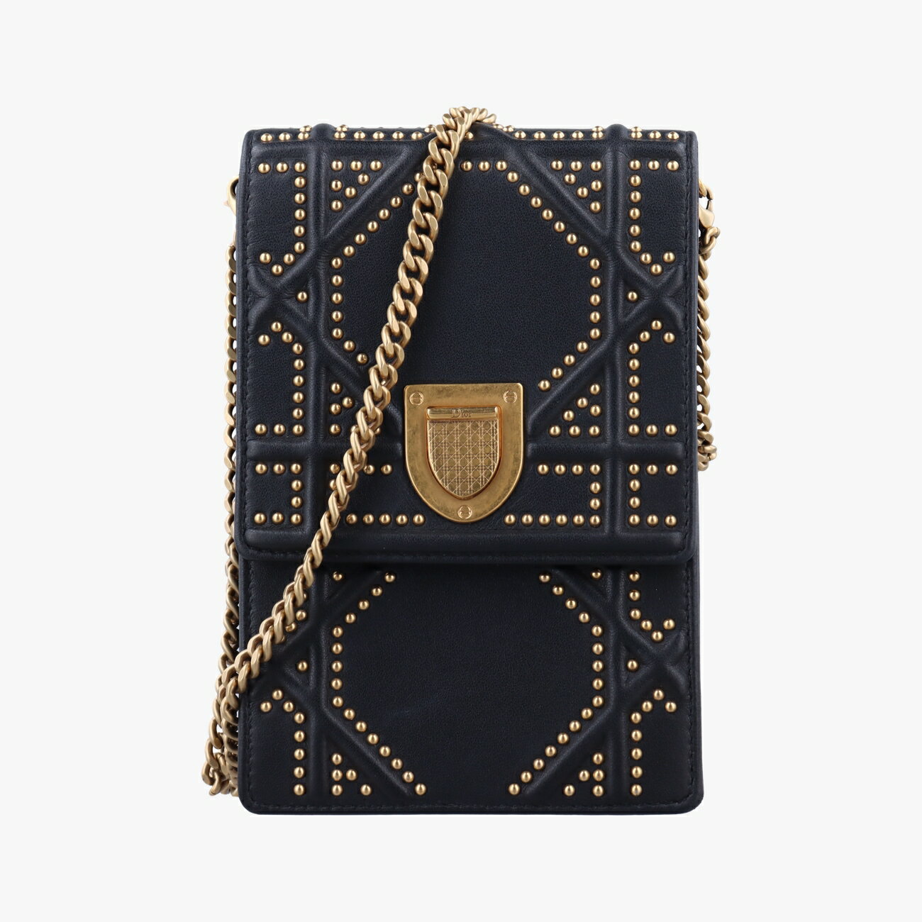 【中古】クリスチャンディオールChristian Diorディオラマ ブラック ラムスキン 08-BO-0135