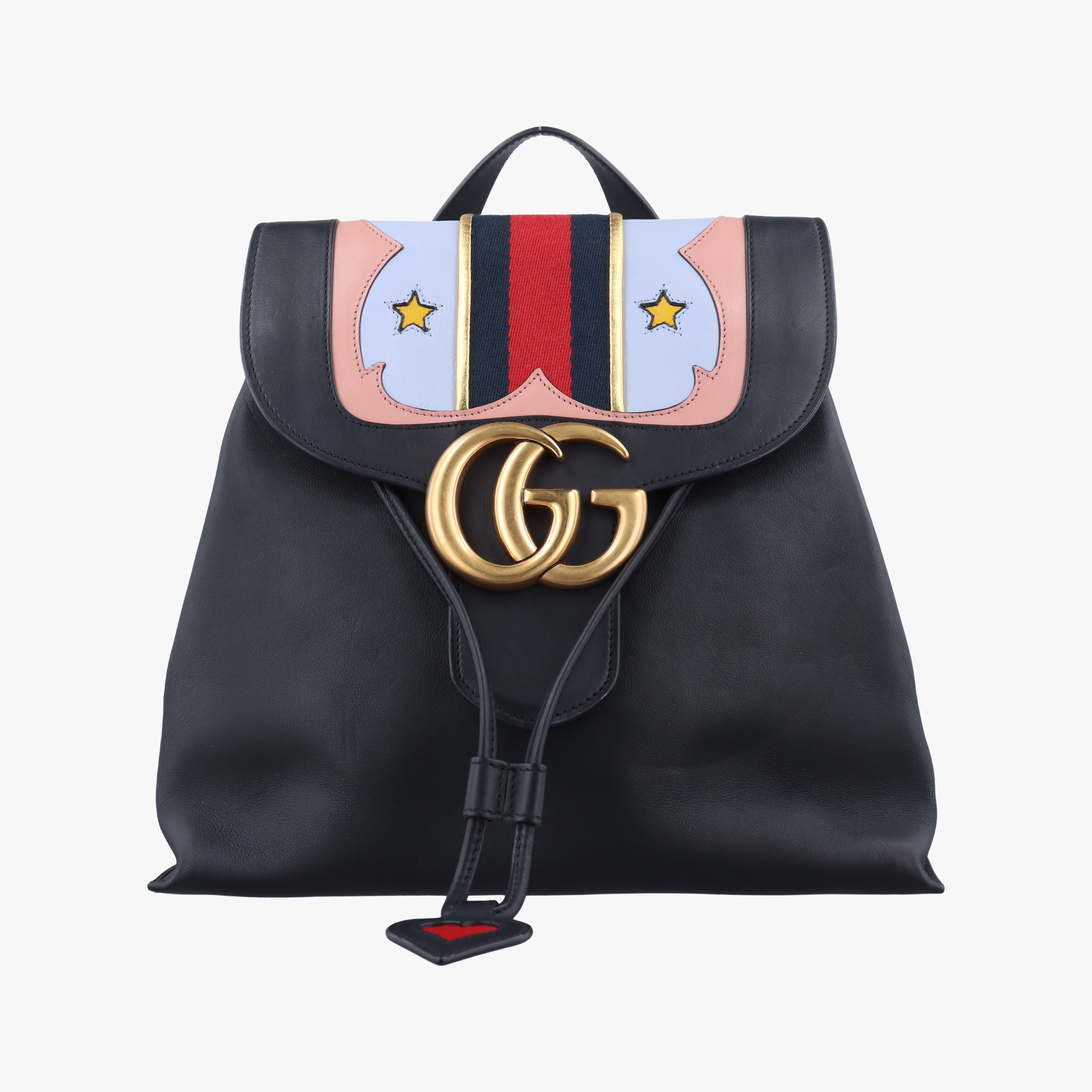 【中古】グッチGucciGGマーモント ブラック×マルチカラー レザー 432265 G019875201