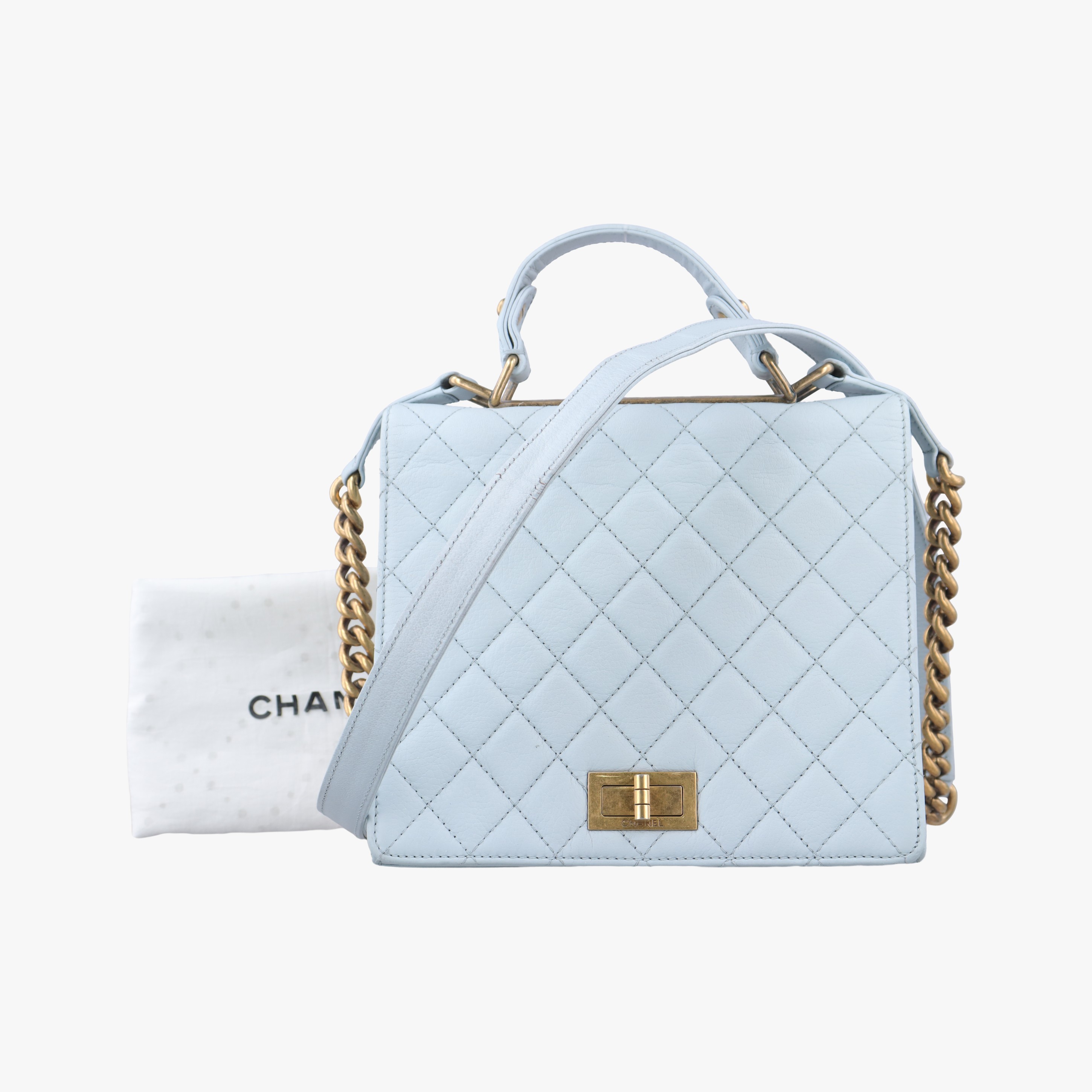 【中古】シャネルChanel2.55マトラッセ ブルー レザー A67555 17397895(4.0)
