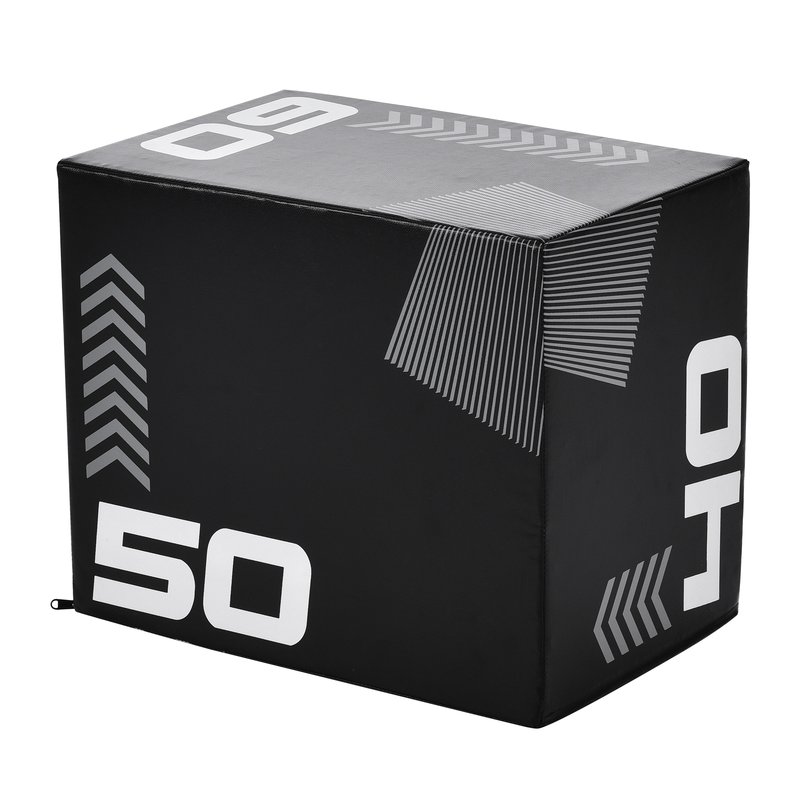 Sports Equipments - プライオボックス ソフトタイプ ジャンプボックス トレーニング器具 3段階高さ調整 40cm 50cm 60cm ボックスジャンプ 瞬発力トレーニング 筋トレ 全身運動 有酸素運動 フィットネス 安定設計 高密度ウレタン 衝撃吸収 PVCカバー お手入れ簡単トレーニング エクササイズ