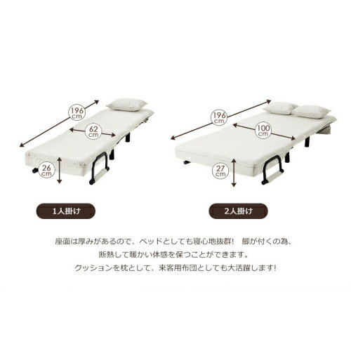 リクライニング付きソファベッド 2人掛け 一人暮らし向け ファブリック素材 折りたたみ コンパクト 組立簡単 収納スペース付き 省スペース 通気性