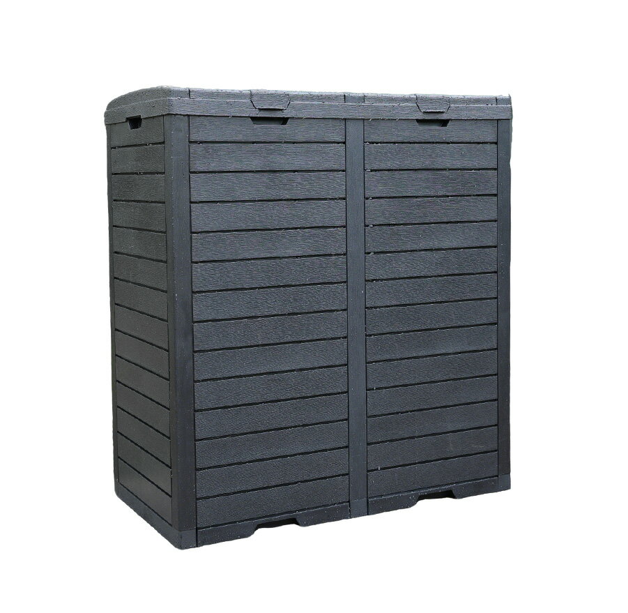 【レビュー投稿5%OFFクーポン配布中】屋外用ゴミ箱 230L 大容量 樹脂製 木目調デザイン フタ付き 簡単..