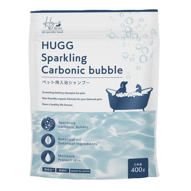 HUGG　スパークリング　バスシャンプー　400g犬用　猫用　炭酸入浴剤　マイクロバブル　日本製　天然成..