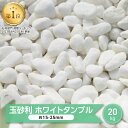 玉砂利 庭 砂利 白 玉石 白玉砂利 ホワイトタンブル 20kg 白い 砂利石 おしゃれ 中粒 丸 丸石 大理石 天然石 化粧砂利 和モダン モダン 庭の砂利 外構 屋外 敷石 敷き砂利 庭石 ガーデニング 石 石材 和風 洋風 庭園 日本庭園 和風庭園 石 園芸 庭砂利 約15-25mm