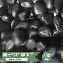 玉砂利 磨き 砂利 黒玉石 光沢 玉石 黒 特大サイズ 約40mm−80mm 200kg 黒玉砂利 和風 大量 丸砂利 艶 高級 天然石 庭 石 庭...