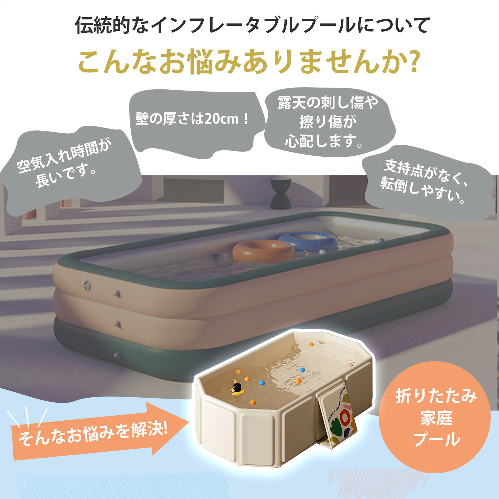 【7月限定！エントリーで抽選最大100%ポイントバック！】折りたたみプール ベビー...