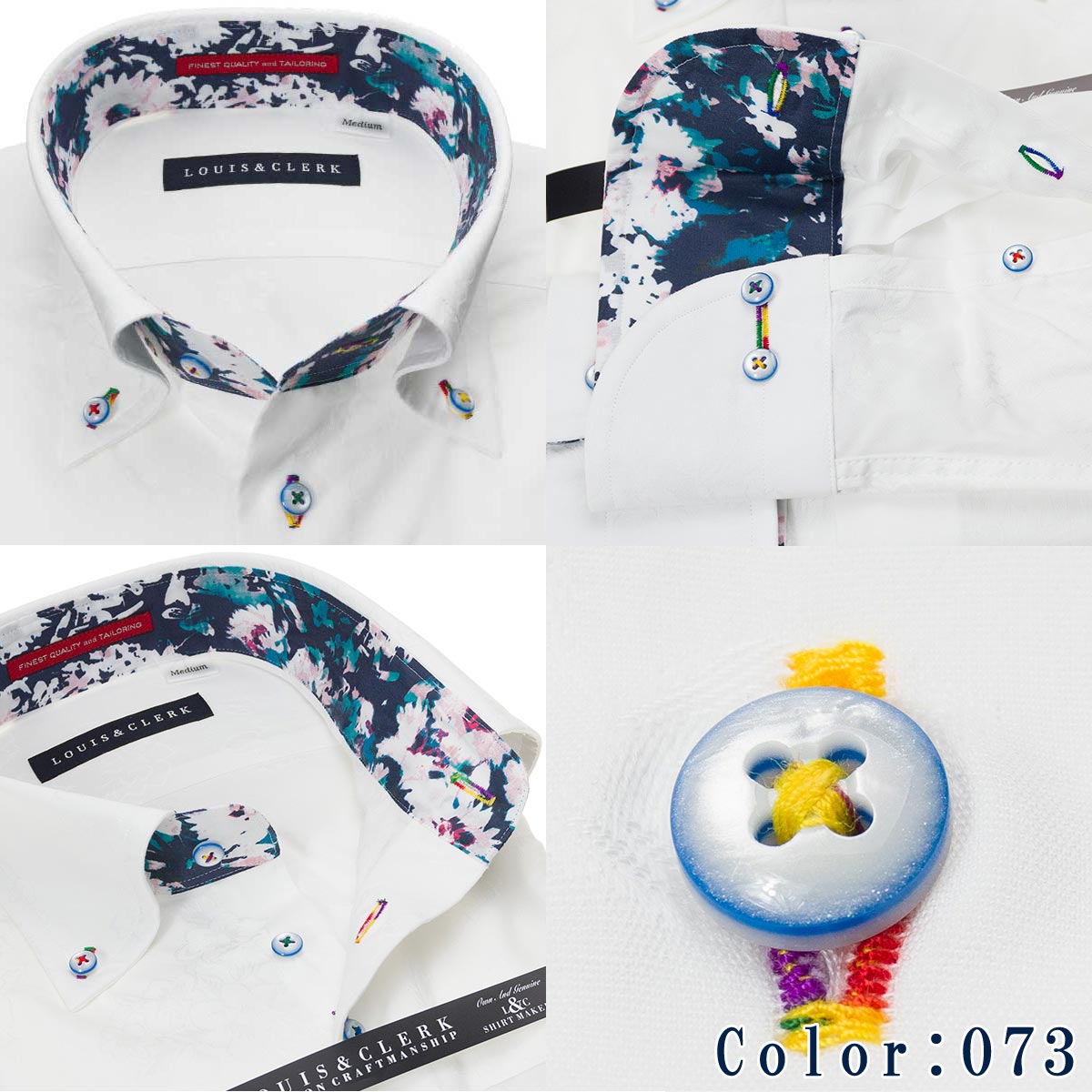 柄シャツ 派手シャツ カジュアルシャツ 大人 メンズシャツ きれいめ お洒落 可愛い デザイン 国産 長袖 純綿100% コンフォート 別注シリーズ ジャガード織柄 ボタンダウン 白 ホワイトシリーズ 派手 個性的 オシャレ ドレスシャツ ワイシャツ メンズ