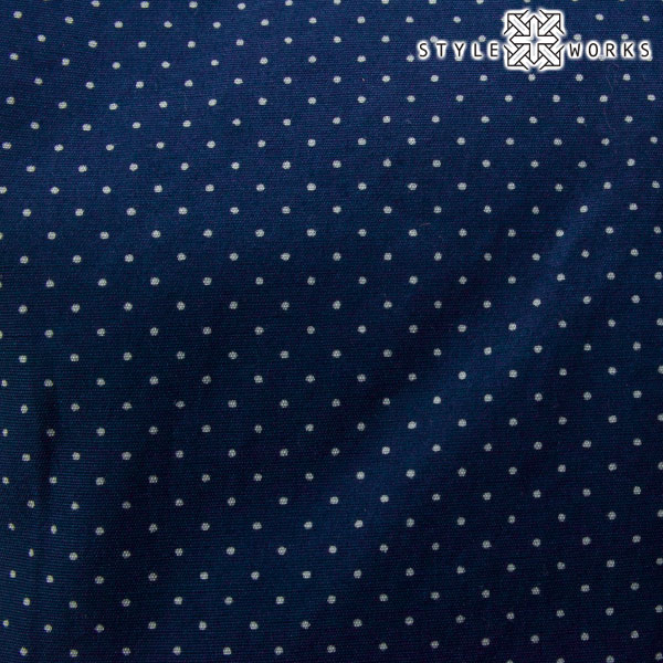 メンズ ドレスシャツ 長袖 ボタンダウンカラー ネイビープリントミニドット 製品洗い加工 【OUTLETS】
