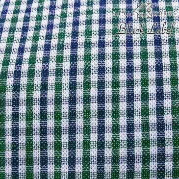 カジュアルシャツ 国産 オリジナル 長袖ドレス ボタンダウンカラー カラミ織 ガングラフチェック ネイビー・グリーン 1705 父の日 ラッピング