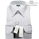 国産 長袖 スリムフィット GIZA88 レギュラーカラー ネイビーグラフチェック ドレスシャツ ワイシャツ メンズ 【OUTLETS】 25FA(4)