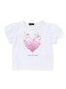 BeBe パーティクルフラワーバルーンスリーブTシャツ(80~90cm) ベベ オンライン ストア マタニティウェア・ベビー用品 ベビートップス ホワイト【送料...