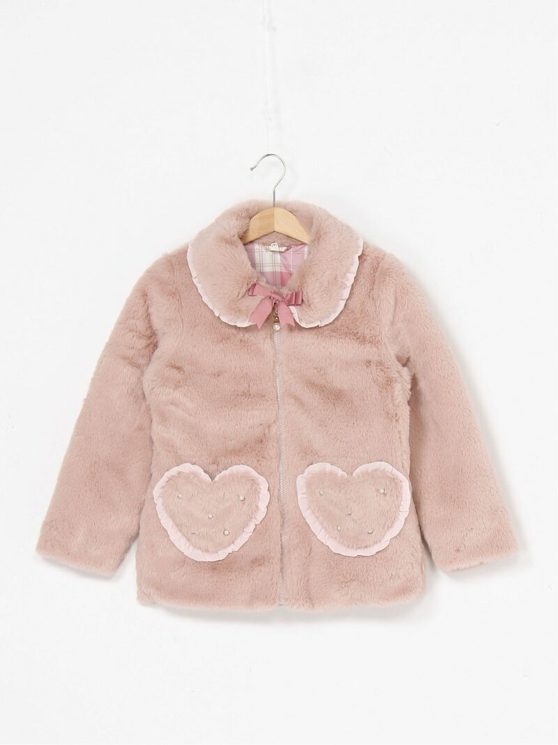 【SALE／49%OFF】axes femme kids (K)リバーシブルファーコート アクシーズファム ジャケット・アウター その他のジャケット・アウター ピンク ベージュ【RBA_E】のサムネイル