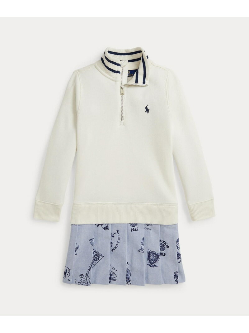POLO RALPH LAUREN (ガールズ 2才~6才)プリントスカート テリー クォータージップ ドレス ラルフローレ..