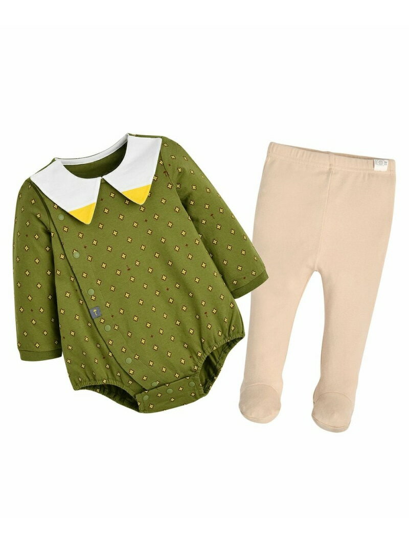 【SALE/30%OFF】moimoln 【2点セット】ラバダロンパース&レギンス モイモルン マタニティウェア・ベビー用品 ロンパース・カバーオール カーキグリーン【RBA_E】