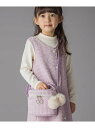 BeBe Petits Pois Vert 【店舗限定】【お揃い】ラメボアツイードショルダー付きバニティバッグ ベベ オンライン ストア バッグ その他のバッグ...