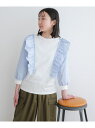 【SALE/60%OFF】URBAN RESEARCH DOORS 『WEB/一部店舗限定』布帛ドッキングフリルカットソー(KIDS) アーバンリサーチドアーズ トップス その他のトップス ホワイト ネイビー【RBA_E】