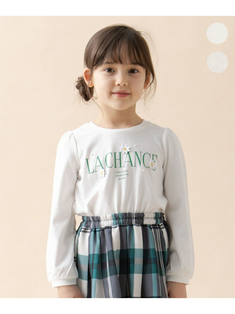 【SALE／20%OFF】any FAM KIDS ロゴ入り 長袖 Tシャツ エニィファム トップス カットソー・Tシャツ グレー ホワイト【RBA_E】