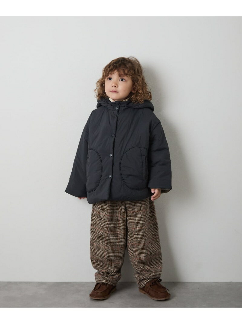 riziere 撥水加工サークルポケット中綿コート(フード取り外し可能) リジェール ジャケット・アウター ダウンジャケット・ダウンベスト グレー【送料無料】