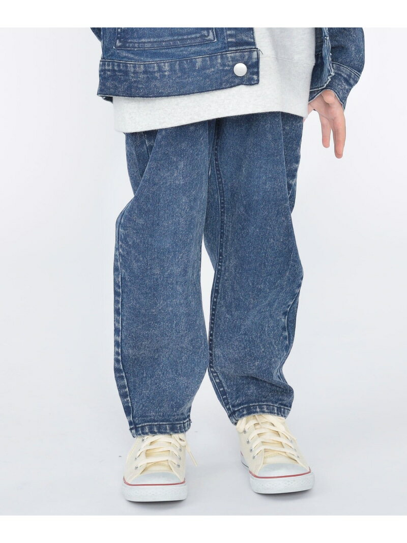 SHIPS KIDS SHIPS KIDS:100~130cm / ジャージー ライク デニム パンツ シップス パンツ ジーンズ・デニムパンツ ブルー ブラック【送料無料】