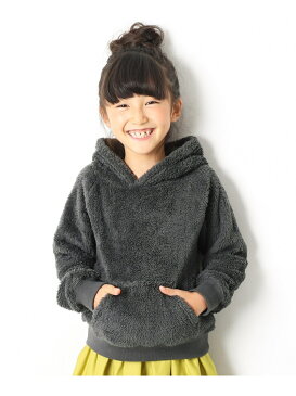 【SALE/10%OFF】devirock ボアプルパーカー 男の子 女の子 トップス 長袖 長そで デビロックストア 子供服 キッズ デビロック カットソー パーカー ベージュ グレー ブラウン【RBA_E】