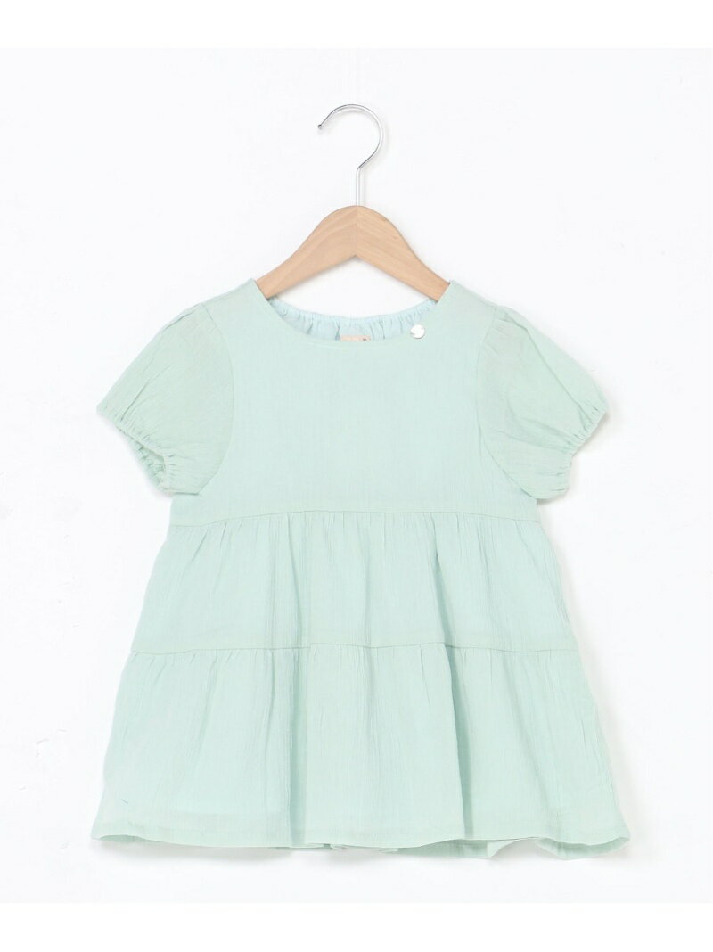 【SALE／60%OFF】petit main 【スマイルシリーズ】楊柳チュニック ナルミヤオンライン ワンピース・ドレス その他のワンピース・ドレス グリーン ピンク ベージュ ブラック レッド ブルー【RBA_E】のサムネイル