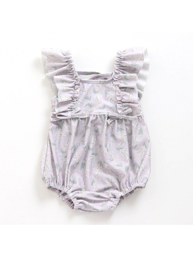 【SALE／20%OFF】apres les cours スズラン柄フリルベビー水着 エフオーオンラインストア 水着・スイムグッズ その他の水着・スイムグッズ パープル グリーン【RBA_E】のサムネイル