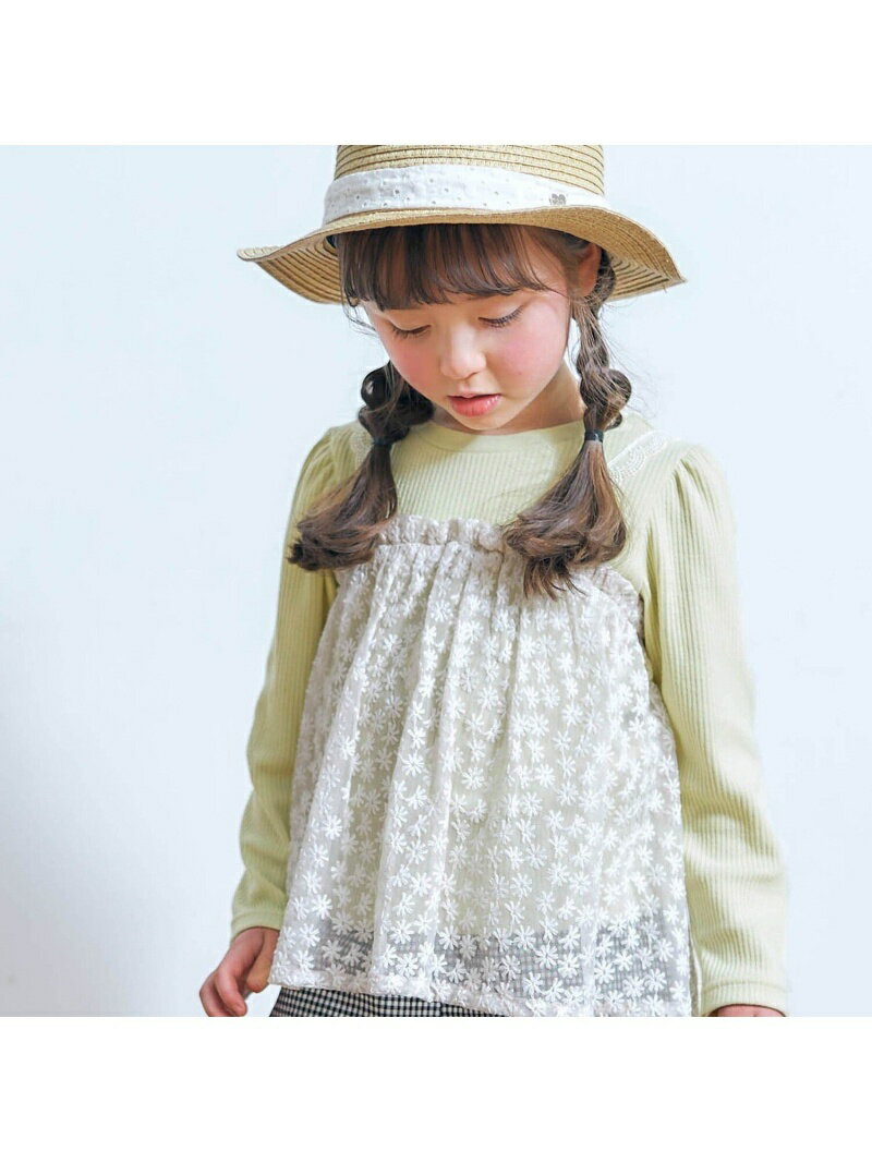 【SALE／40%OFF】apres les cours お花レースドッキングトップス エフオーオンラインストア トップス カットソー・Tシャツ ホワイト パープル ピンク【RBA_E】のサムネイル