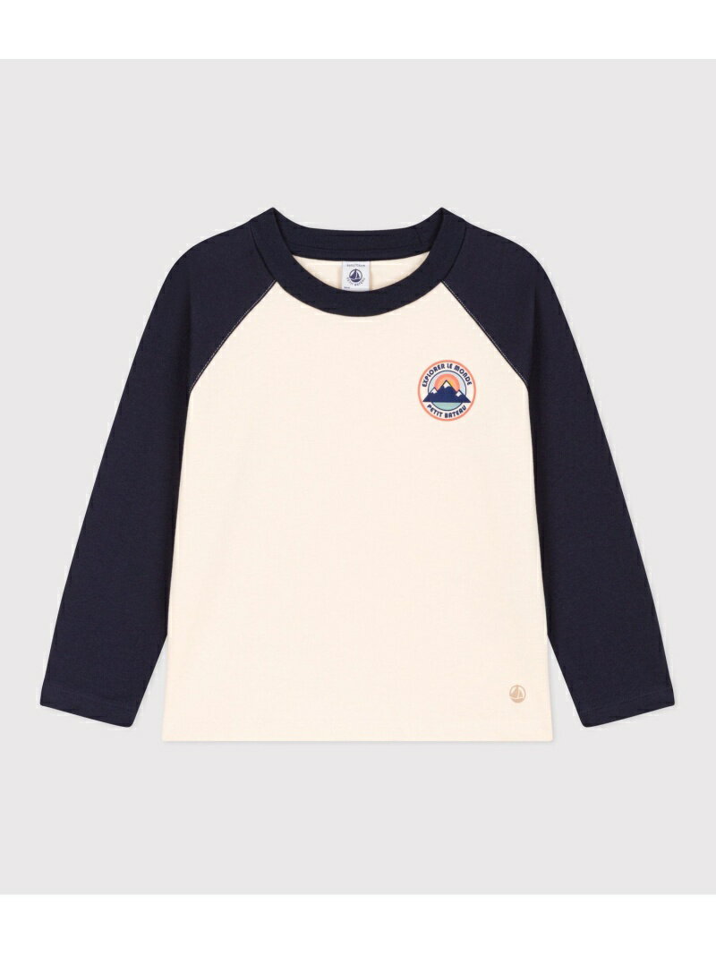 PETIT BATEAU バイカラー長袖Tシャツ プチバトー トップス カットソー・Tシャツ