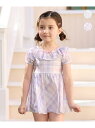 【SALE/30%OFF】any FAM KIDS チェック柄 セパレート 水着 エニィファム 水着・スイムグッズ 水着 パープル グリーン【RBA_E】【送料...