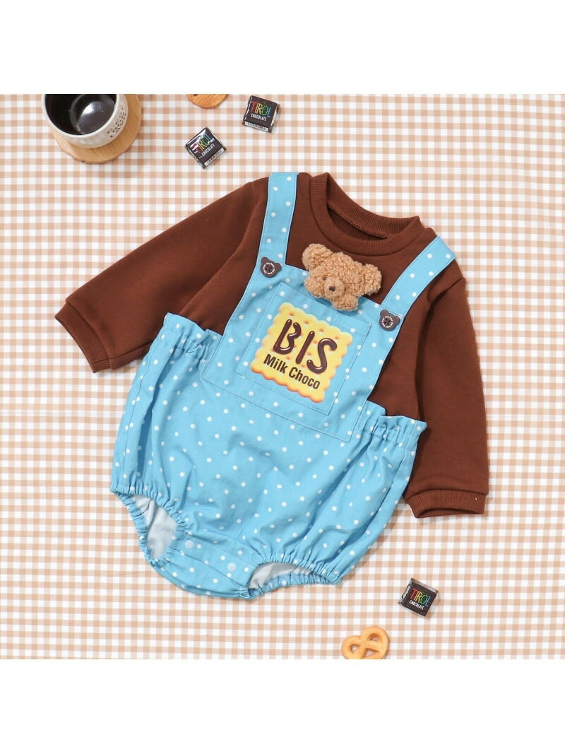 apres les cours WEB限定 チロルチョコ*tiny bear カバーオール エフオーオンラインストア マタニティウェア・ベビー用品 その他のベビーグッズ ブラウン【送料無料】のサムネイル