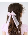 mezzo piano サテンオーガンジーリボン ヘアクリップ ナルミヤオンライン ヘアアクセサリー その他のヘアアクセサリー ブルー ホワイト ピンク【送料無料】