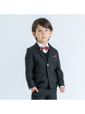 COMME CA ISM ロイヤルクレスト柄 蝶タイ・ポケットチーフセット コムサイズム ファッショングッズ ネクタイ/蝶ネクタイ レッド ネイビー