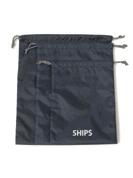SHIPS KIDS SHIPS KIDS:NEW 巾着 3点セット シップス バッグ キッズバッグ パープル グリーン ネイビー