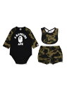 A BATHING APE 1ST CAMO COLLEGE BABY GIFT SET ア ベイシング エイプ マタニティウェア・ベビー用品 ベビーギフト グリーン イエロー【送料無料】