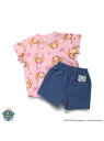 branshes 【PAW PATOROL(パウ・パトロール)】総柄プリント半袖Tシャツ&ボトムスセット ブランシェス マタニティウェア・ベビー用品 その他のベビーグッズ ピンク ブルー【送料無料】