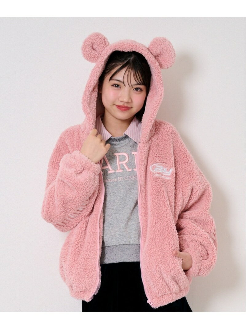 by LOVEiT クマ耳ブルゾン ナルミヤオンライン ジャケット・アウター ブルゾン・ジャンパー ブラウン ホワイト ピンク【送料無料】のサムネイル