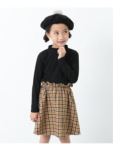 devirock チェックスカートドッキングワンピース 女の子 ワンピース デビロックストア 子供服 キッズ デビロック ワンピース 長袖ワンピース ブラック