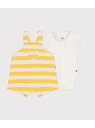 【SALE/10%OFF】PETIT BATEAU ベビー2点セット プチバトー オールインワン・オーバーオール オーバーオール・サロペット ホワイト【RBA_...