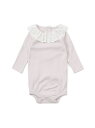 【SALE/50%OFF】apres les cours レース衿ボディースーツ エフオーオンラインストア マタニティウェア・ベビー用品 ロンパース・カバーオール ホワイト グレー【RBA_E】(4)