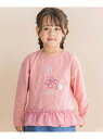 【SALE/10%OFF】Noeil aime BeBe ウサギプリント裾フリル天竺長袖Tシャツ(80~130cm) ベベ オンライン ストア トップス カットソー・Tシャツ ピンク ブルー【RBA_E】【送料無料】