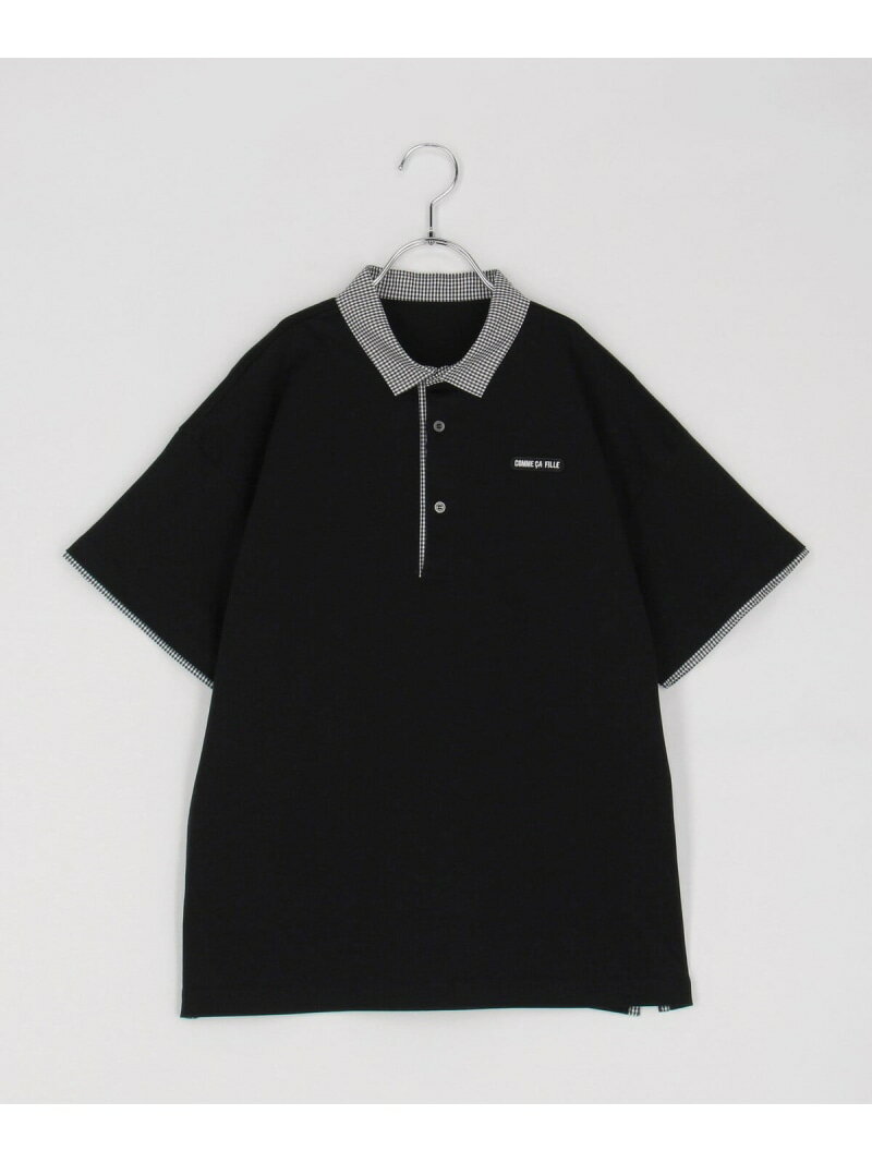 【SALE／55%OFF】COMME CA FILLE [ 140cm~ ] スムース ギンガム衿ポロシャツ コムサ・フィユ トップス ポロシャツ【RBA_E】【送料無料】