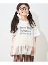 CIAOPANIC TYPY 【KIDS】レイヤードチュール付きロゴトップス チャオパニックティピー トップス カットソー・Tシャツ ホワイト ブラック【先行予...