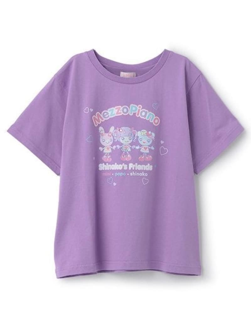 mezzo piano 【しなこちゃん×ミミポポ】Tシャツ 大人用 ナルミヤオンライン トップス カットソー・Tシャツ ピンク パープル【送料無料】のサムネイル